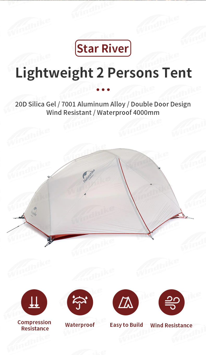 Cheap Goat Tents  Star River 2 Camping Tent 2 Person 4 Seasons 1.8kg Double Layer Rainproof Tent Outdoor Camping Tourist Tent Tents 